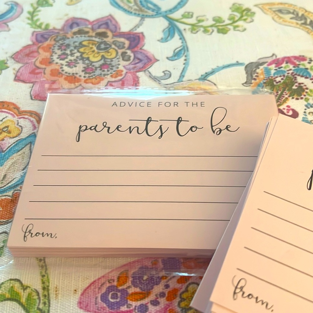 100 Advice Cards for baby shower. Blush pink. 4x6. Never used! Fun activity!